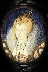 Dronning Elizabeth I, ca. 1590 (wc på vellum)